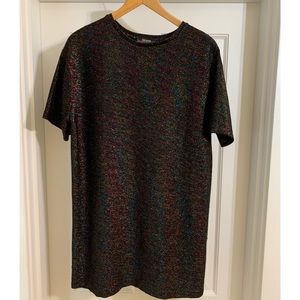 Zara Glitter Black T-shirt Dress